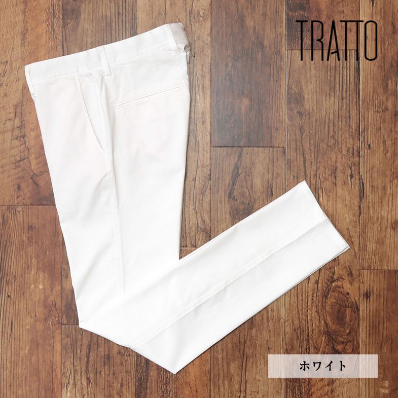 春夏/TRATTO/91cm/美脚パンツ 抜群の伸縮性 UVカット ガーメントダイ ベーシック 定番 ゴルフ 新品/白/ホワイト/ic316/