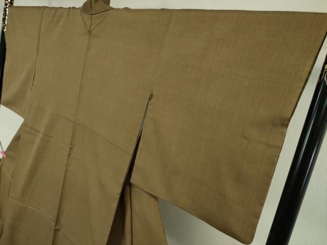 平和屋本店□極上 本場結城紬 重要無形文化財 奥順謹製 色無地 路考