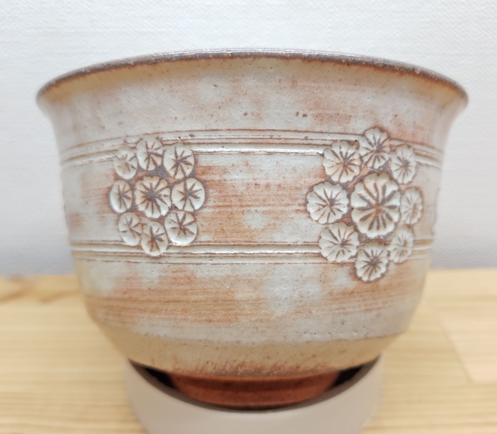 逢絢亭・新品】茶道具 茶碗 京焼 花三島 月見兎の図 水出宋絢