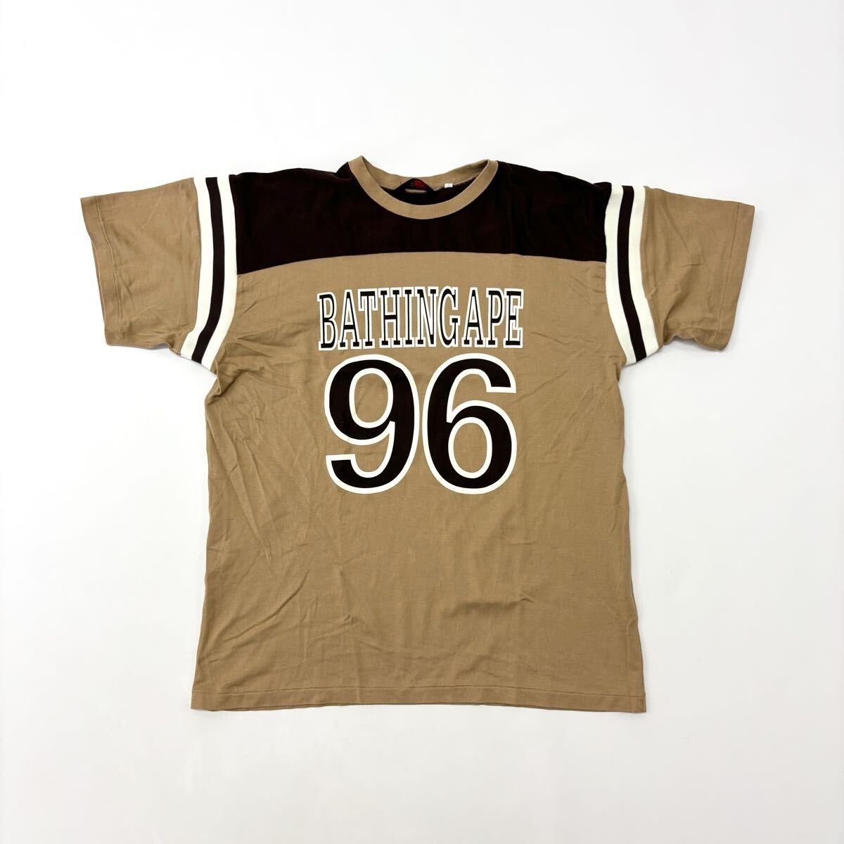 90s Vintage A BATHING APE アベイシングエイプ エイプ フットボール Tシャツ 96 FOOTBALL TEE ARCHIVE アーカイブ サイズ L 710-0040