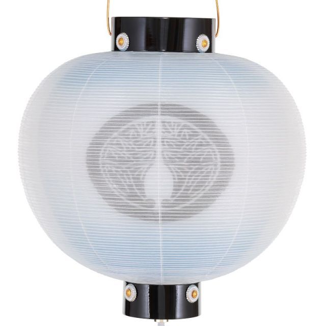 盆提灯 八女提灯 家紋承り提灯 門提灯丸 家紋入り 絹二重青ボカシ 13号 長さ82cm P3 8324-gj053alk 吊り提灯 電気コード式 初盆 お盆