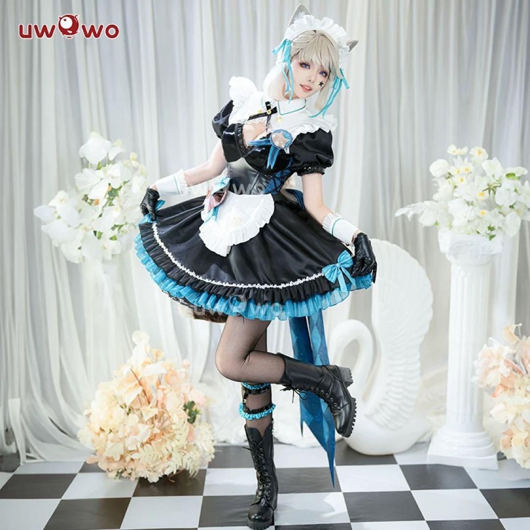 新品未使用 uwowo 原神 リネット メイド服 コスプレ衣装 ウィッグ・靴