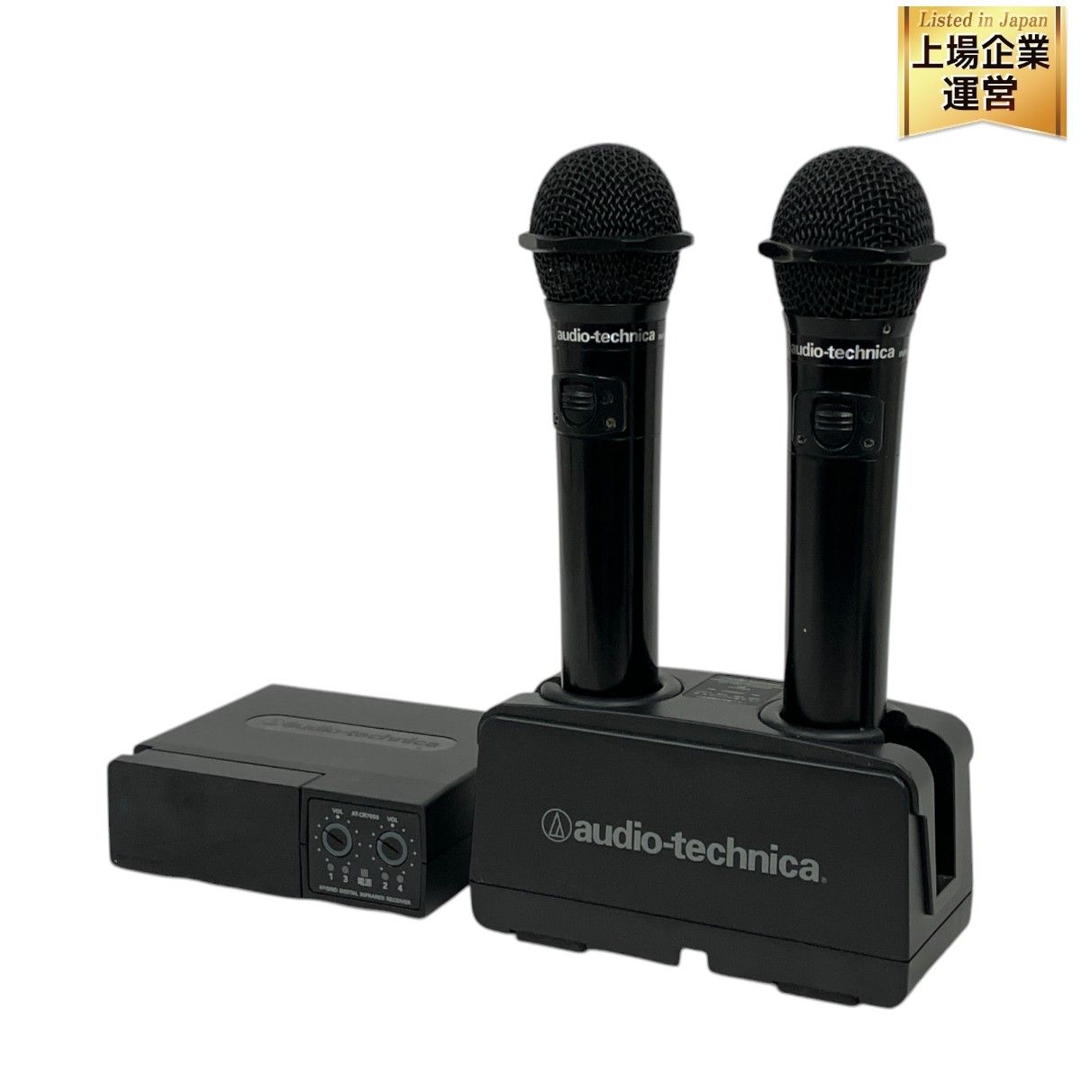 audio technica AT-CLM7000TX コードレス マイク 2本セット BC701 充電器付き AT-CR7000 レシーバー付き  カラオケ 音響 ジャンク M9475283