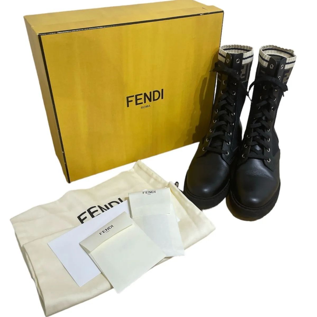 θ FENDI/フェンディ バイカーブーツ ロココ 8T6780 A3H4 F13MC 表記サイズ40 レディース ショートブーツ  箱/替え紐/布袋あり S67515392163 - メルカリ