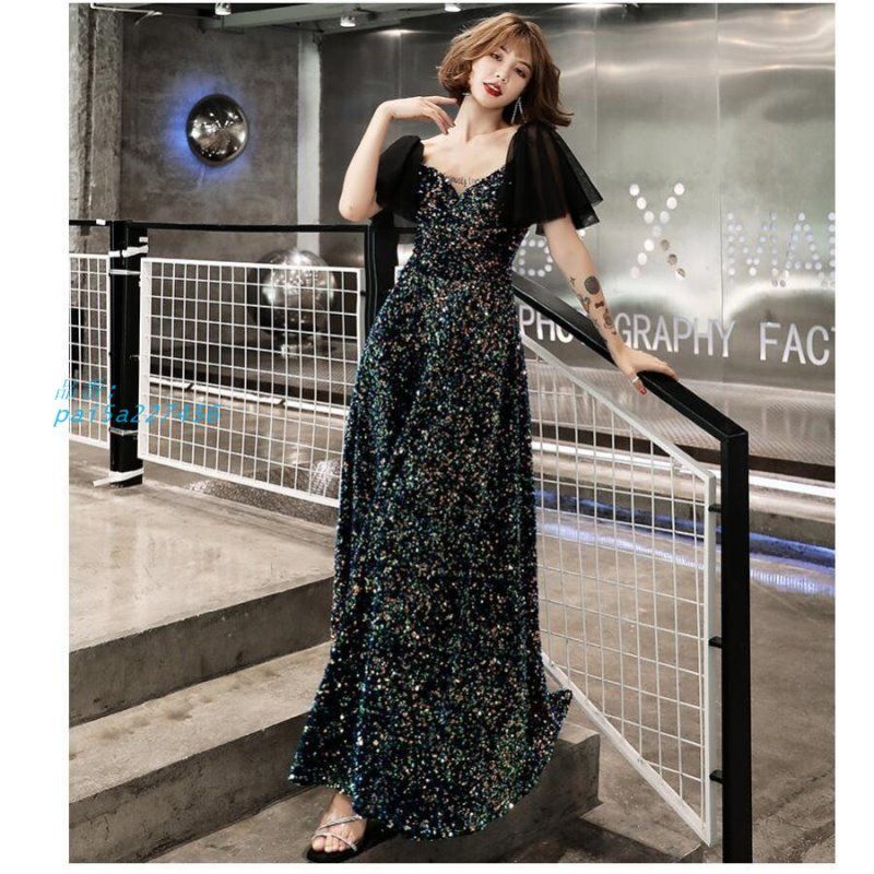 フ 袖 ウェディングドレス パーティードレス ロングドレス ブライダルドレス 披露宴 演奏会 結婚式 二次会 上品 ステージ衣装 pai5a227456