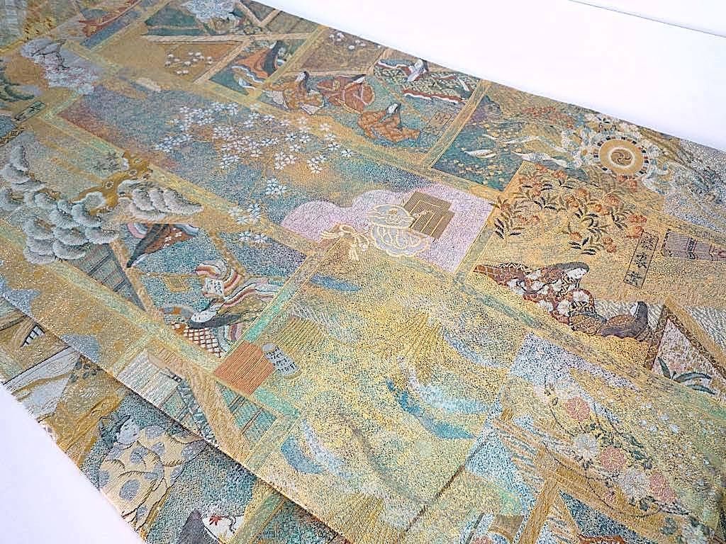 最高級 西陣織あさぎ織物 両面全通 総絵図 徳川美術館秘蔵 紫式部 源氏