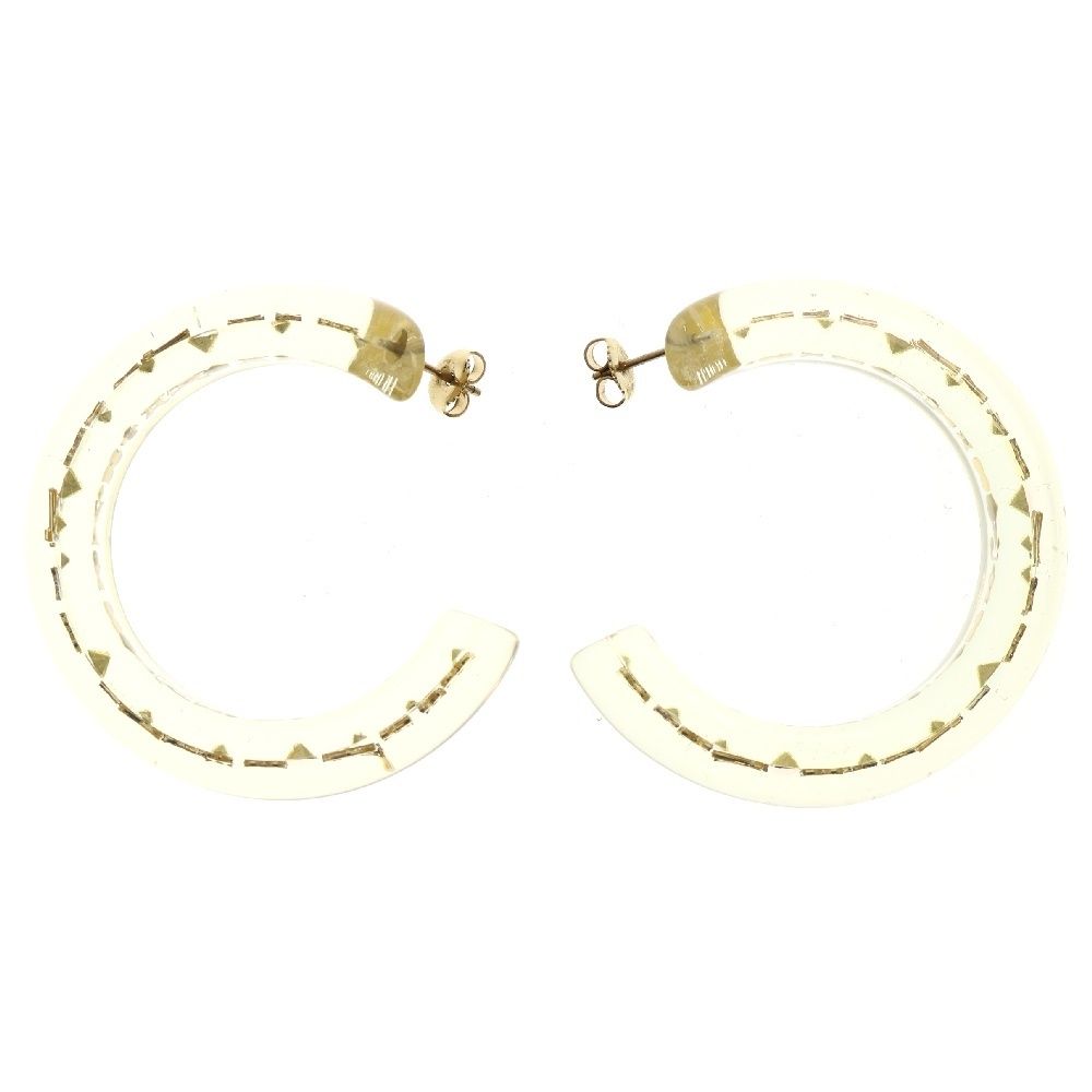 LOUIS VUITTON ルイヴィトン ブークル ドレイユ アンクルージョン フープ ピアス クリア×ゴールド アクセサリー