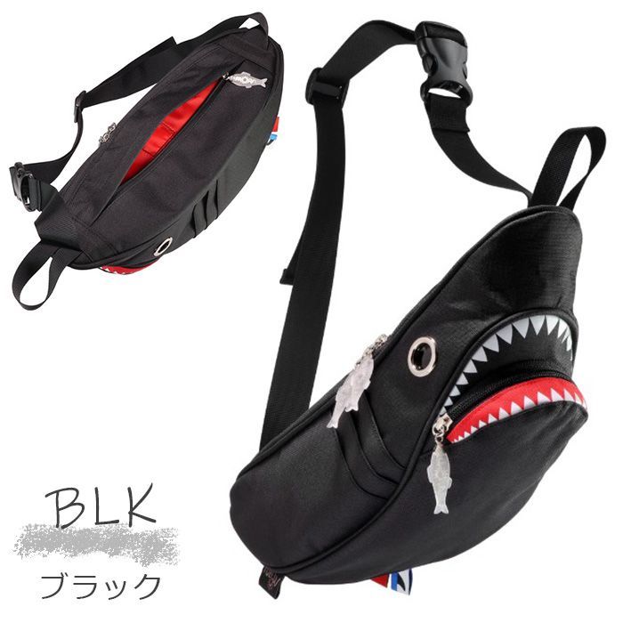 MORN CREATIONS シャークポーチ ブラック 2025年最新morn creations シャークウエストポーチの人気アイテム