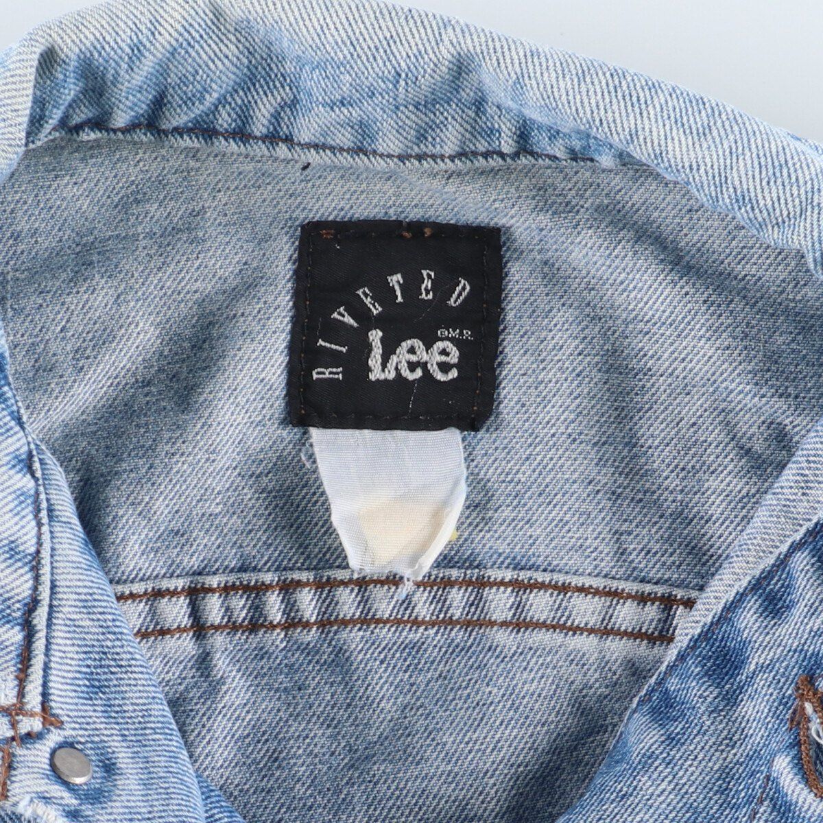 古着 90年代 リー Lee RIVETED デニムジャケット Gジャン メンズL 