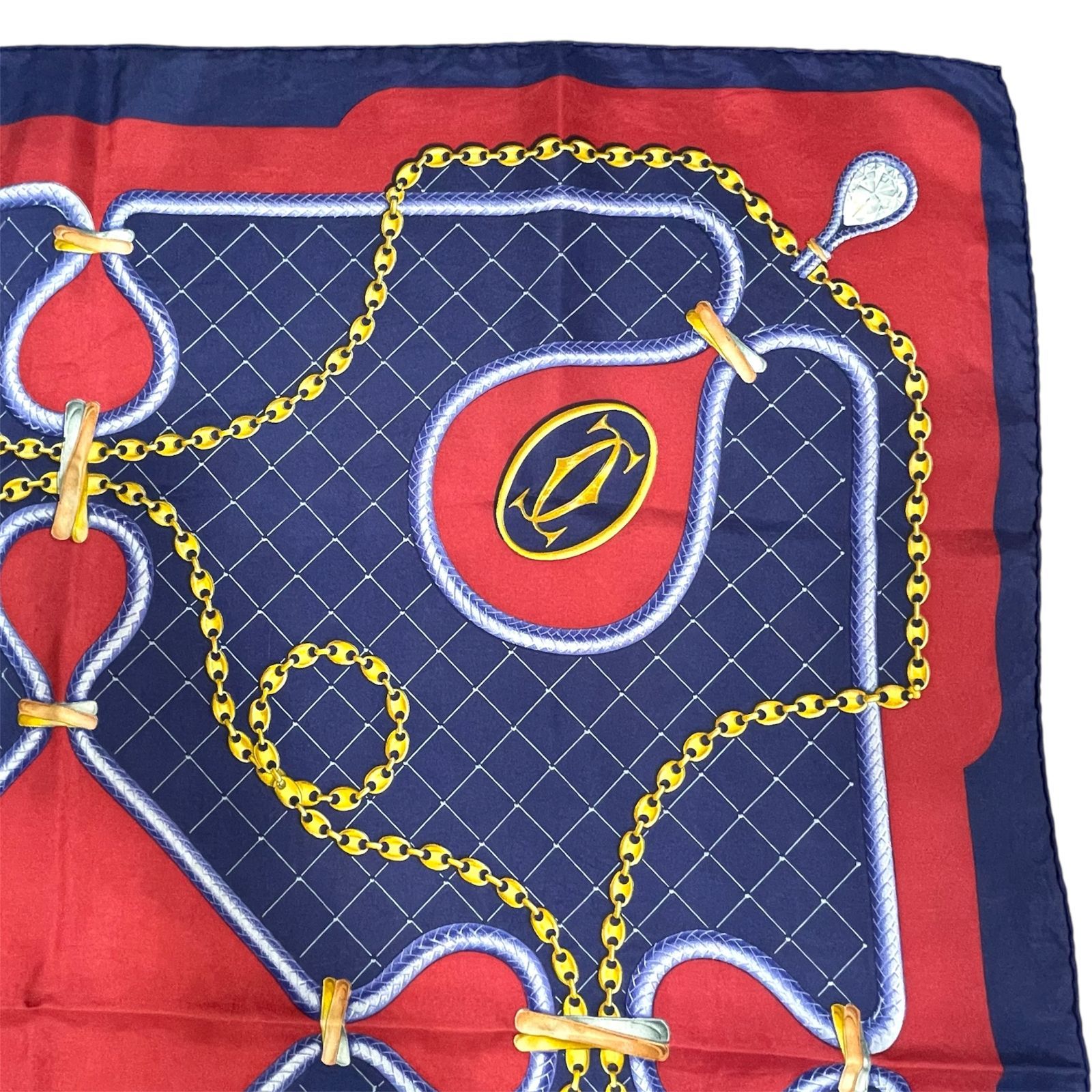 Cartier カルティエ シルク100% 大判スカーフ