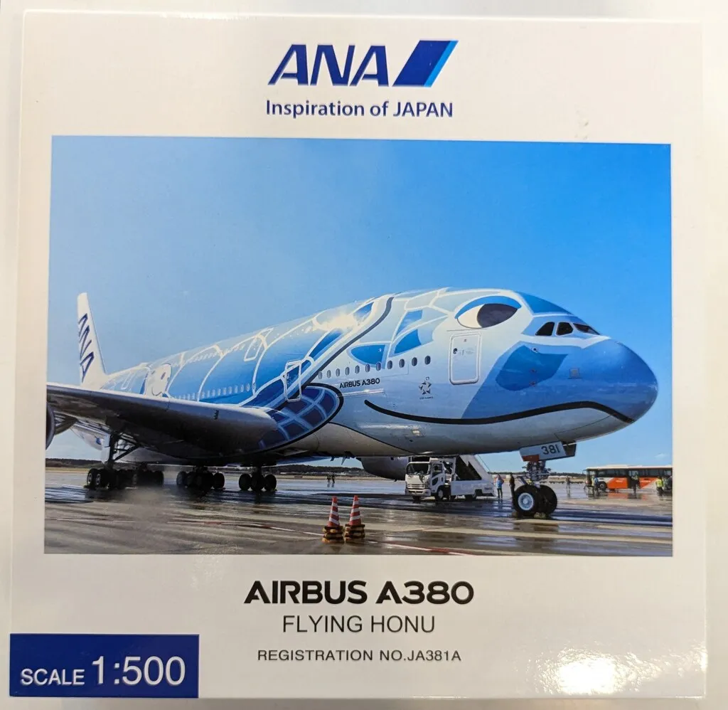 【機内販売限定】ANA フライングホヌ　エアバス　A380 500分の1 モデル 機内販売限定】ANA フライングホヌ エアバス A380 500分の1 モデル