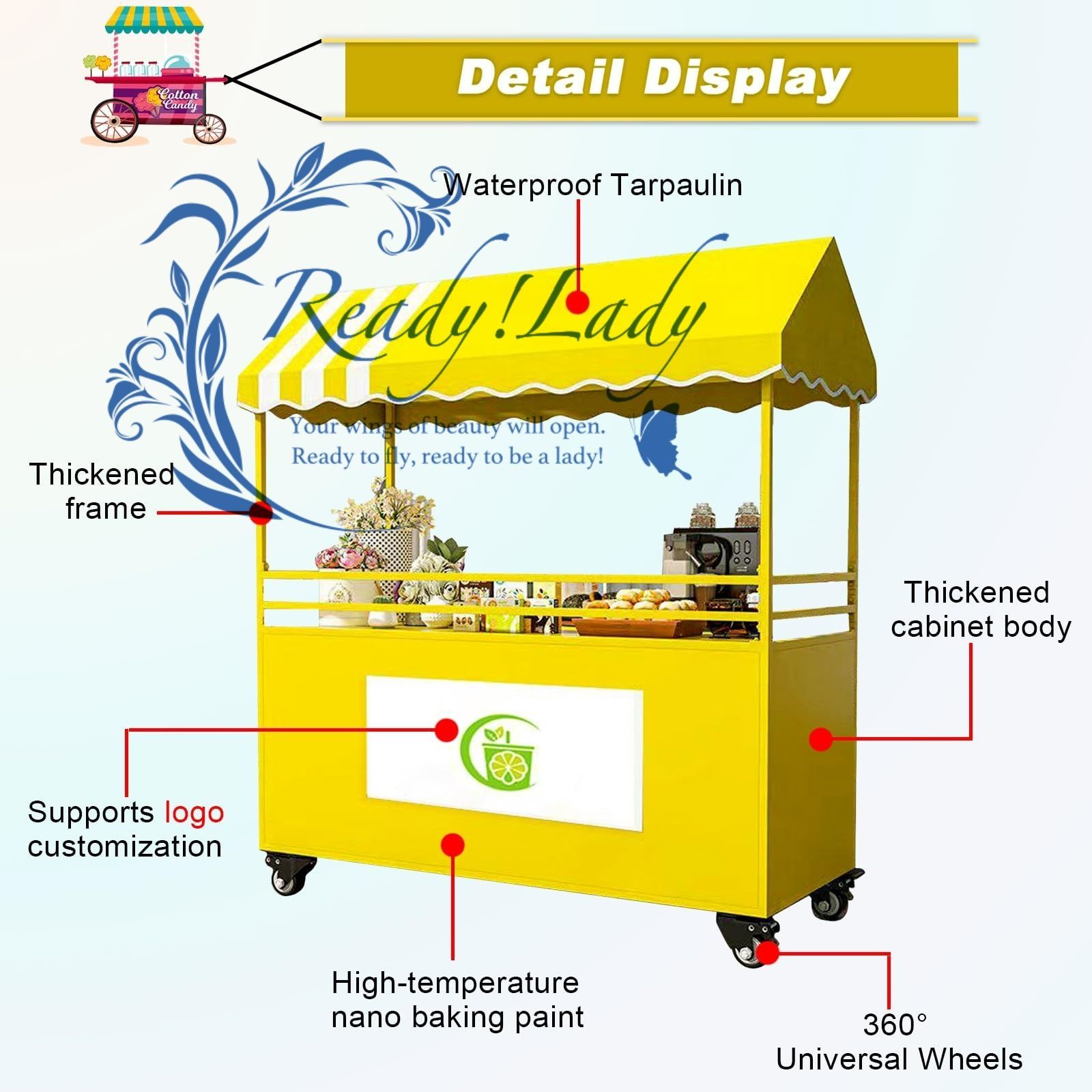 屋台ブース ナイトマーケットベンダーハンドカート ショッピングモールとスーパーマーケットのプロモーションディスプレイカート モバイルフードマーケットストールの道端ストールディスプレイラック Black 140x60cm WWW_OLIVIERBERNSTEIN_COM