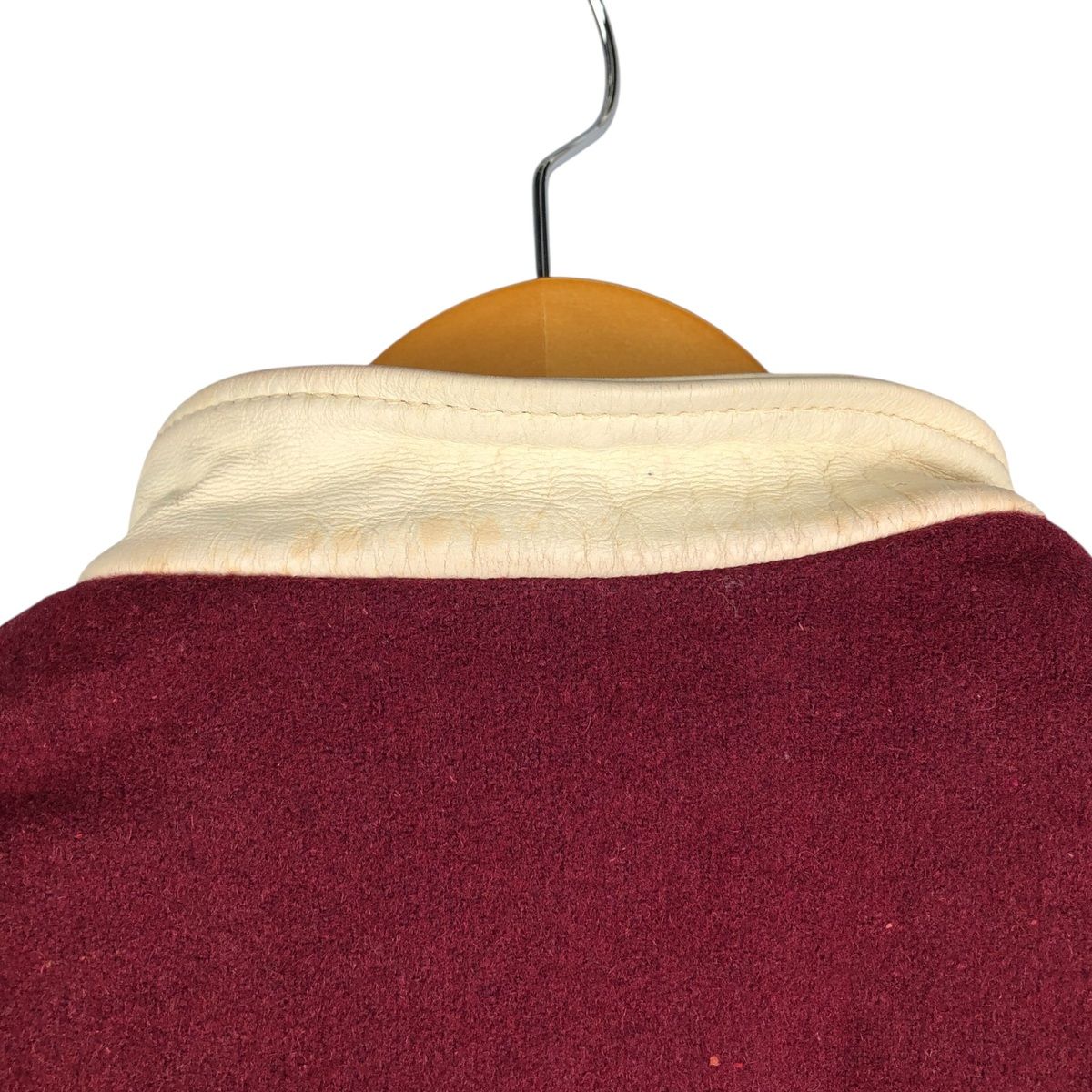 LTD 袖革ウールボタンスタジャン