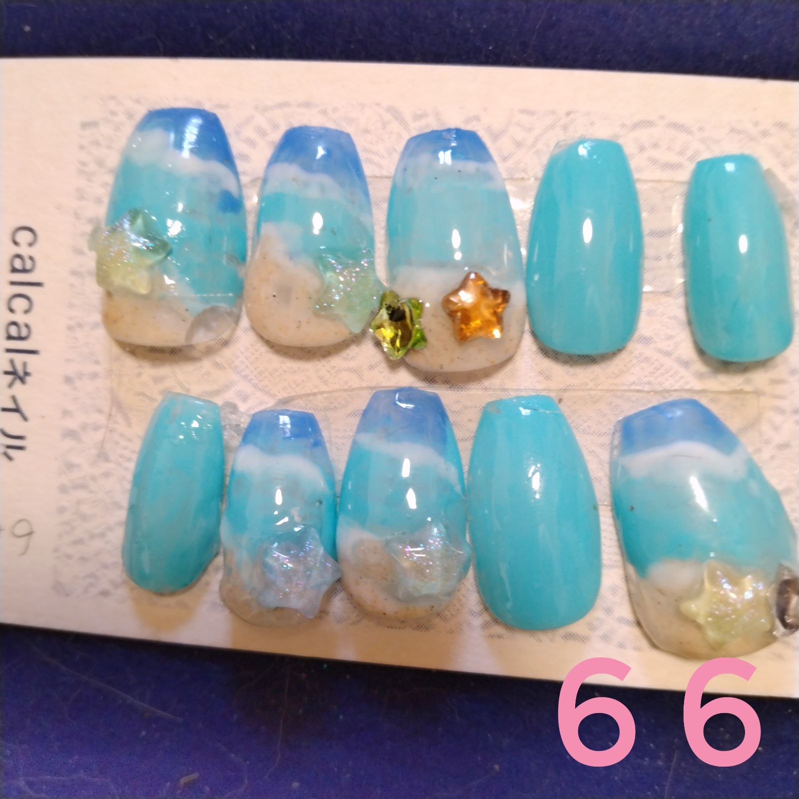 体感-2℃の涼やかさ】大人上品な海ネイル/ターコイズ×波模様 66 - メルカリ