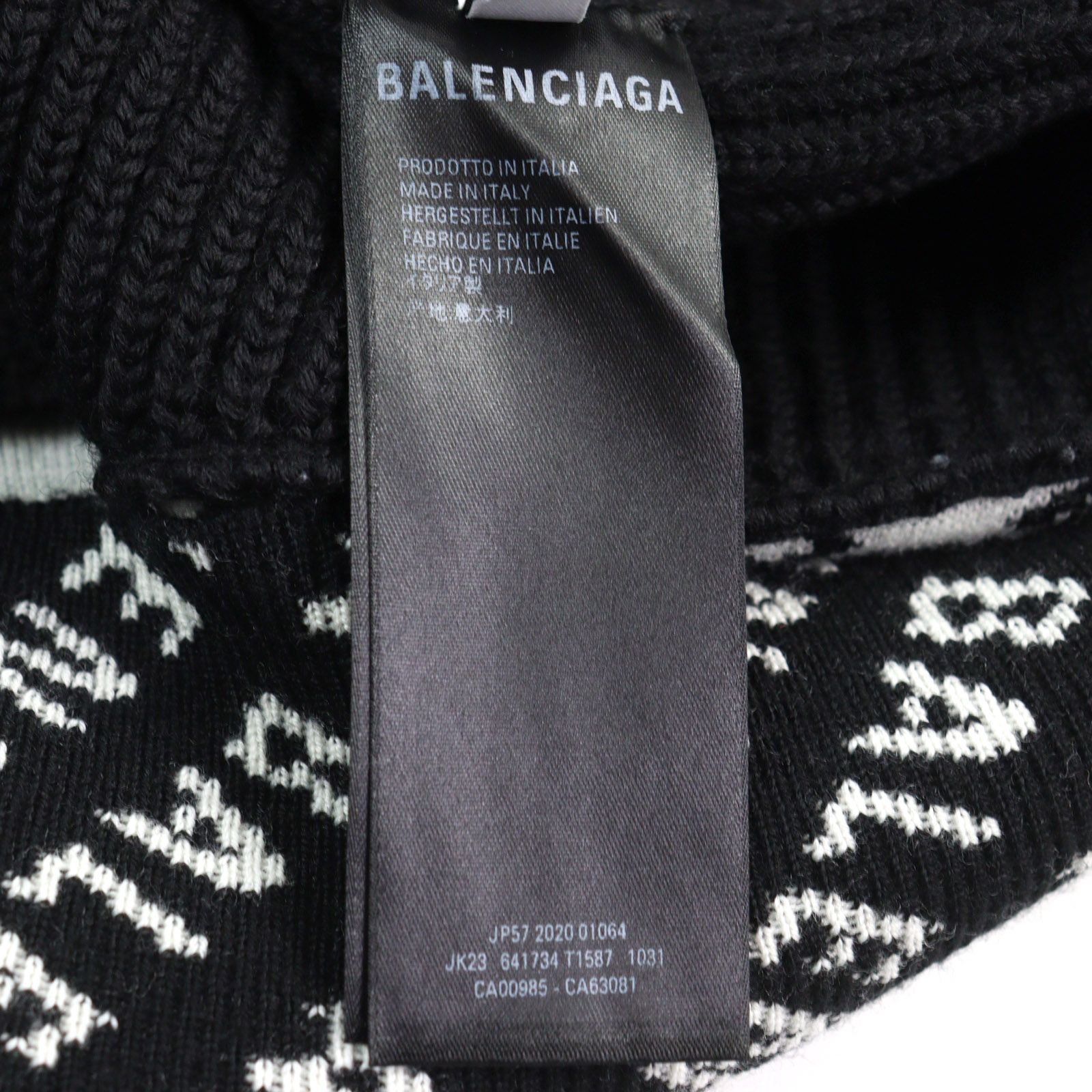 美品○BALENCIAGA バレンシアガ 20AW 641734 ロゴ総柄切替 オーバー  