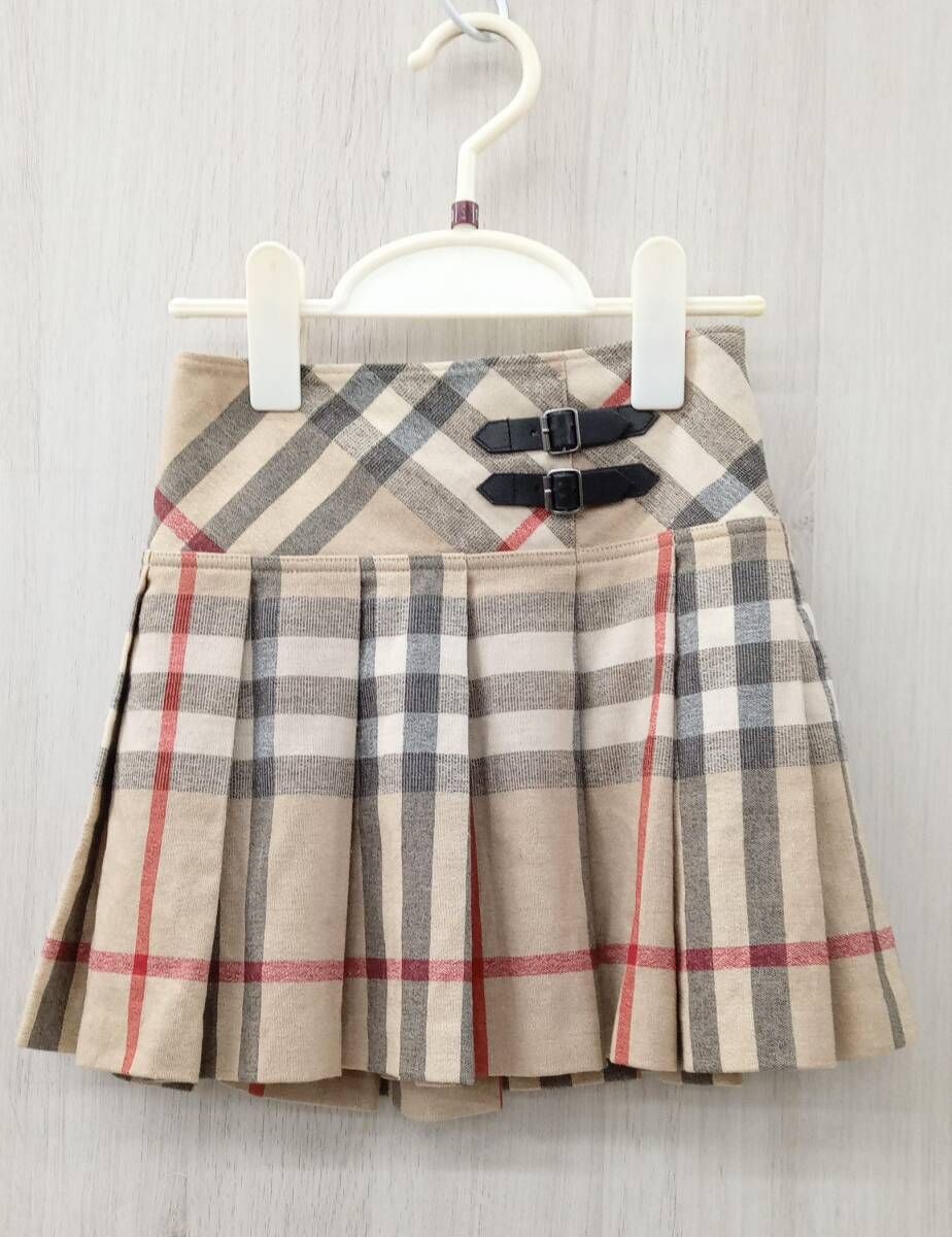 BURBERRY CHILDREN|バーバリーチルドレン|スカート|C8S01-665-42|ノバチェックウールプリーツスカート|オーカー系|サイズ6Y-116