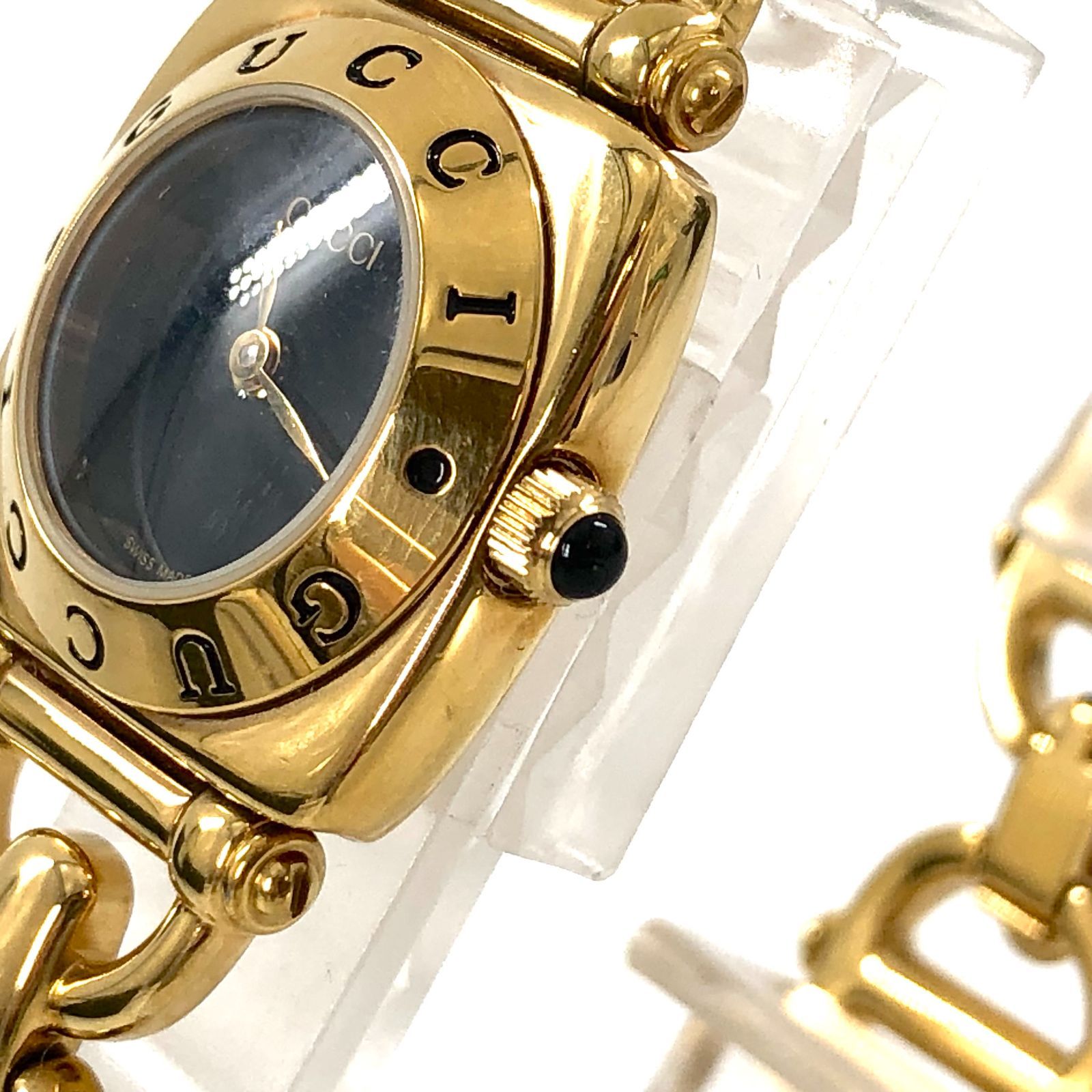 GUCCI グッチ ホースビット 6400L SS/QZ ブラック文字盤