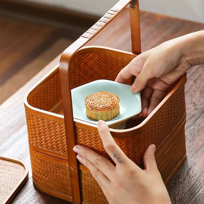 新入荷☆手作り 茶道具 手提げかご 竹細工 収納する 竹編細工籠 竹製 茶器