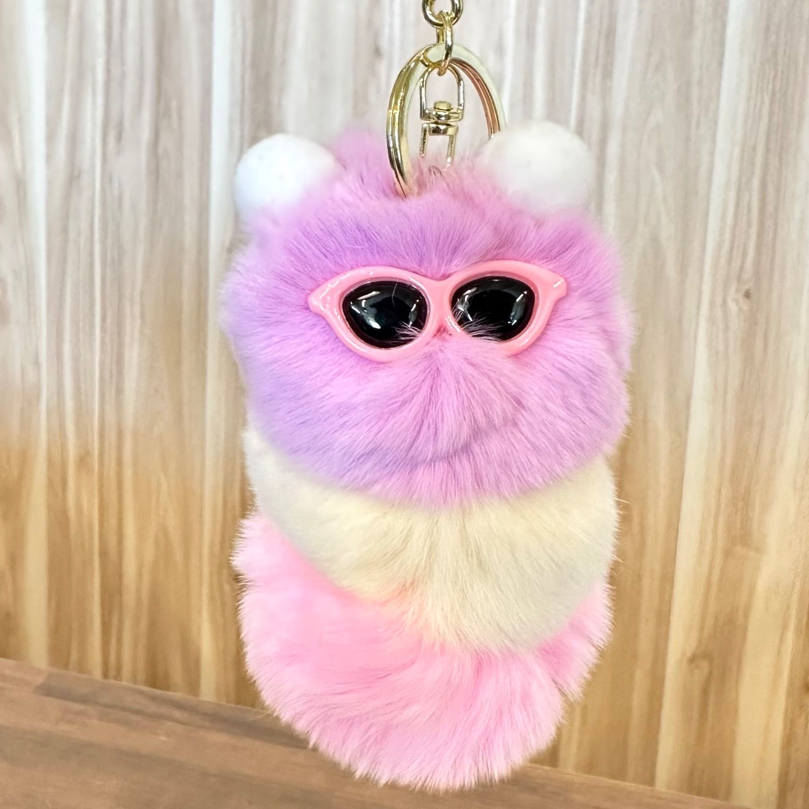 Caterpillar Rabbit Fur Bag Charm/ラビットファーチャーム（8595