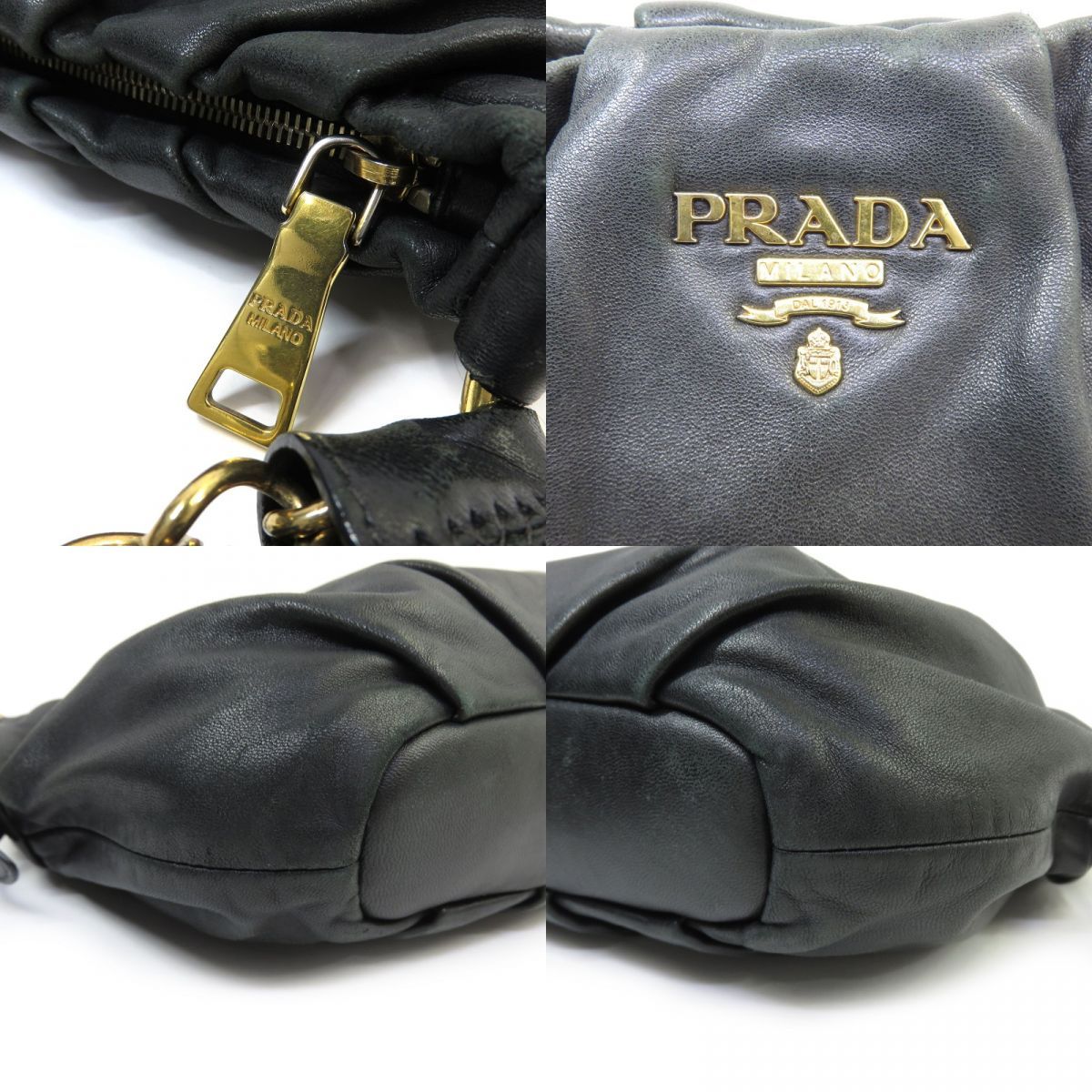 PRADA プラダ チェーン ワンショルダーバッグ BR4243 レザー ブラック