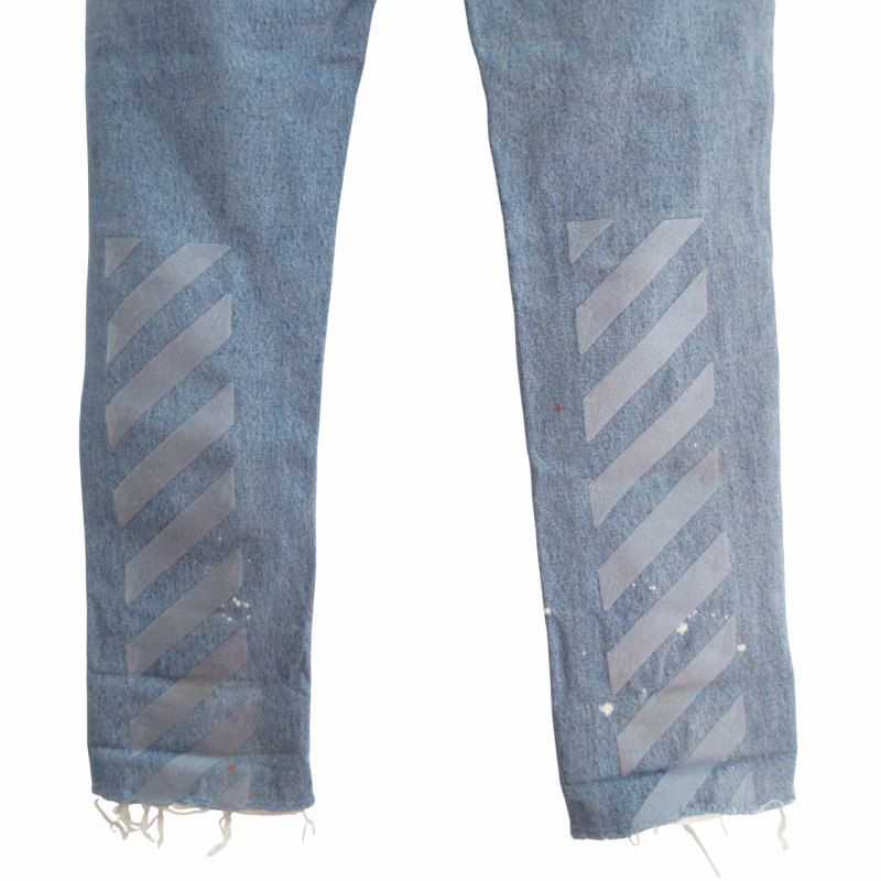 オフホワイト OFF WHITE 13年製 デニム ジーンズ ジップフライ ペンキ 