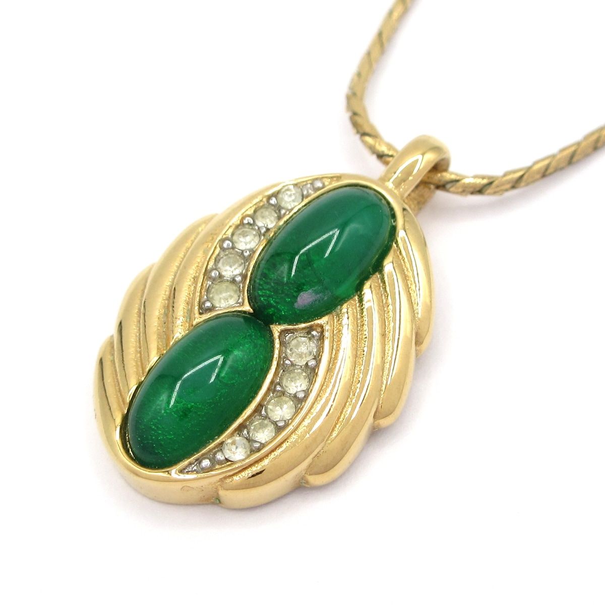 GIVENCHY ジバンシー ネックレス - ゴールド×グリーン