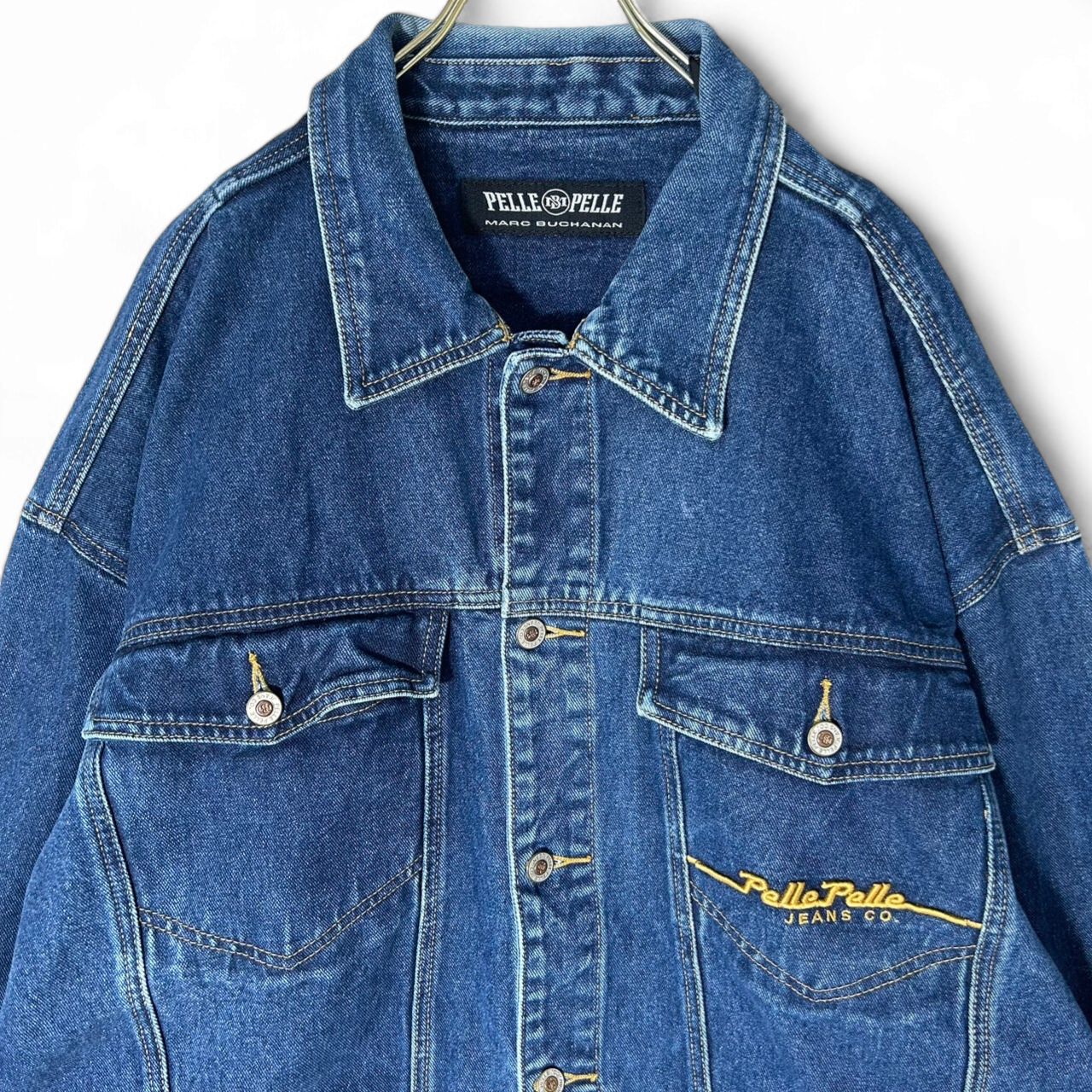 Pelle Pelle デニム ジャケット ペレペレ PELLE PELLE - ペレペレ刺繍ロゴオーバーサイズデニムジャケット
