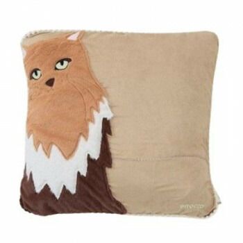 gnocco(ニョッコ) スエード調クッション ブラウン 猫 約46×46cm CU21-CT-1BR
