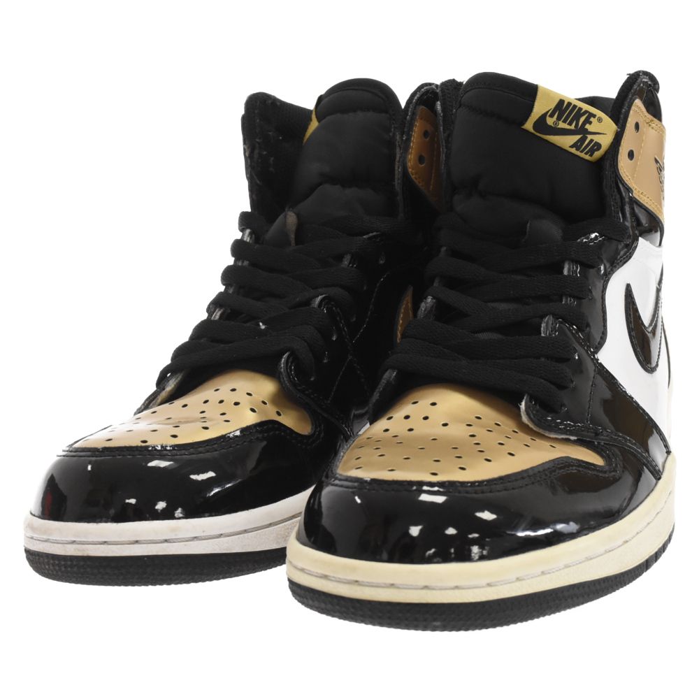 NIKE (ナイキ) AIR JORDAN 1 RETRO HIGH OG GOLD TOE エアジョーダン1 レトロ ハイ ゴールドトゥ  ハイカットスニーカー ホワイト/ブラック/ゴールド US8/26cm 861428-007 - メルカリ