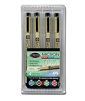 Pigma Micron 005 極細聖書ノートペンキット (4個セット) お買い得品