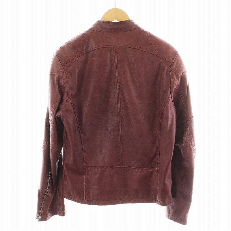 ディーゼル DIESEL ライダースジャケット シングル 羊革 ラムレザー M