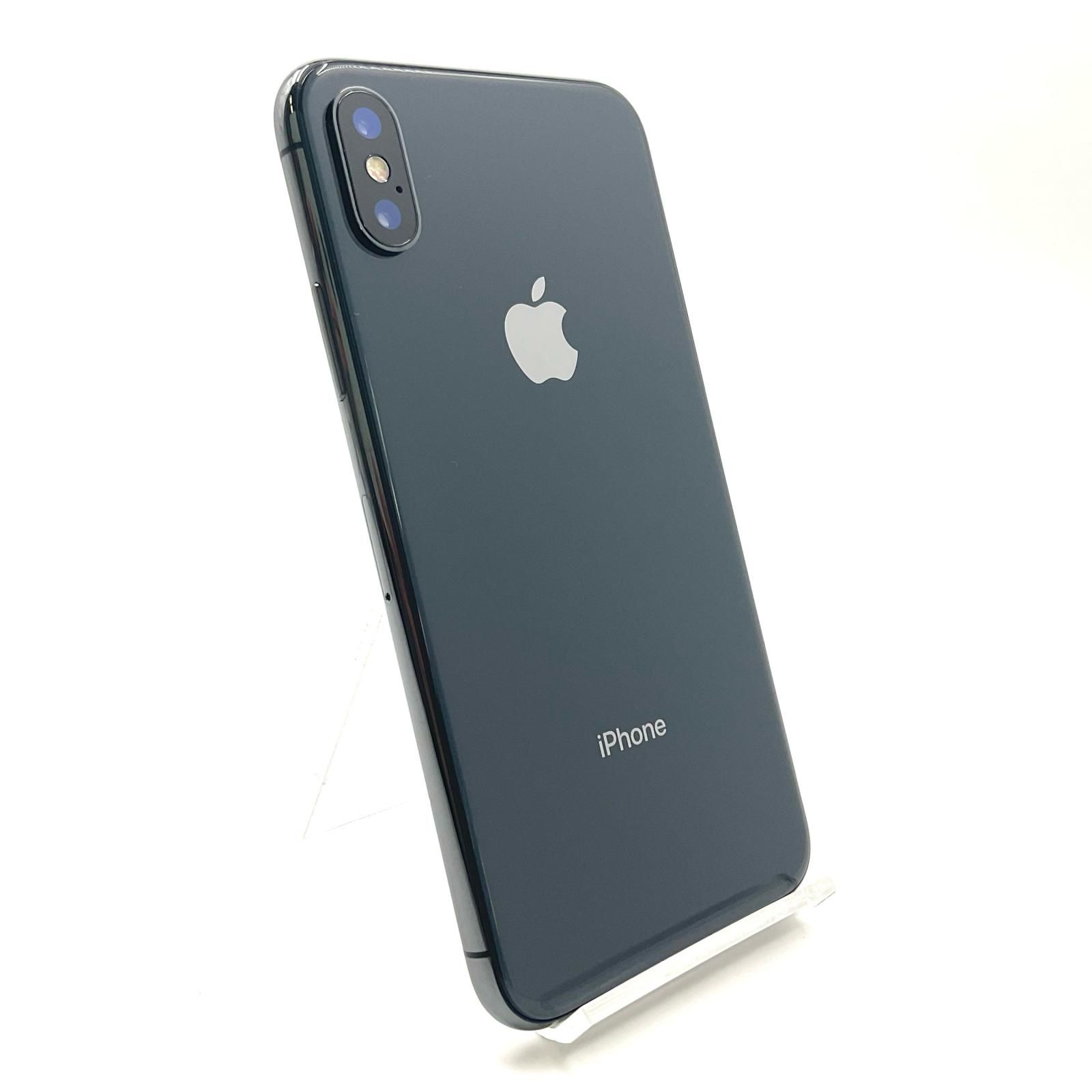 全額返金保証 最速発送 Apple iPhone X 256GB スペースグレイ au 白ロム 動作 済