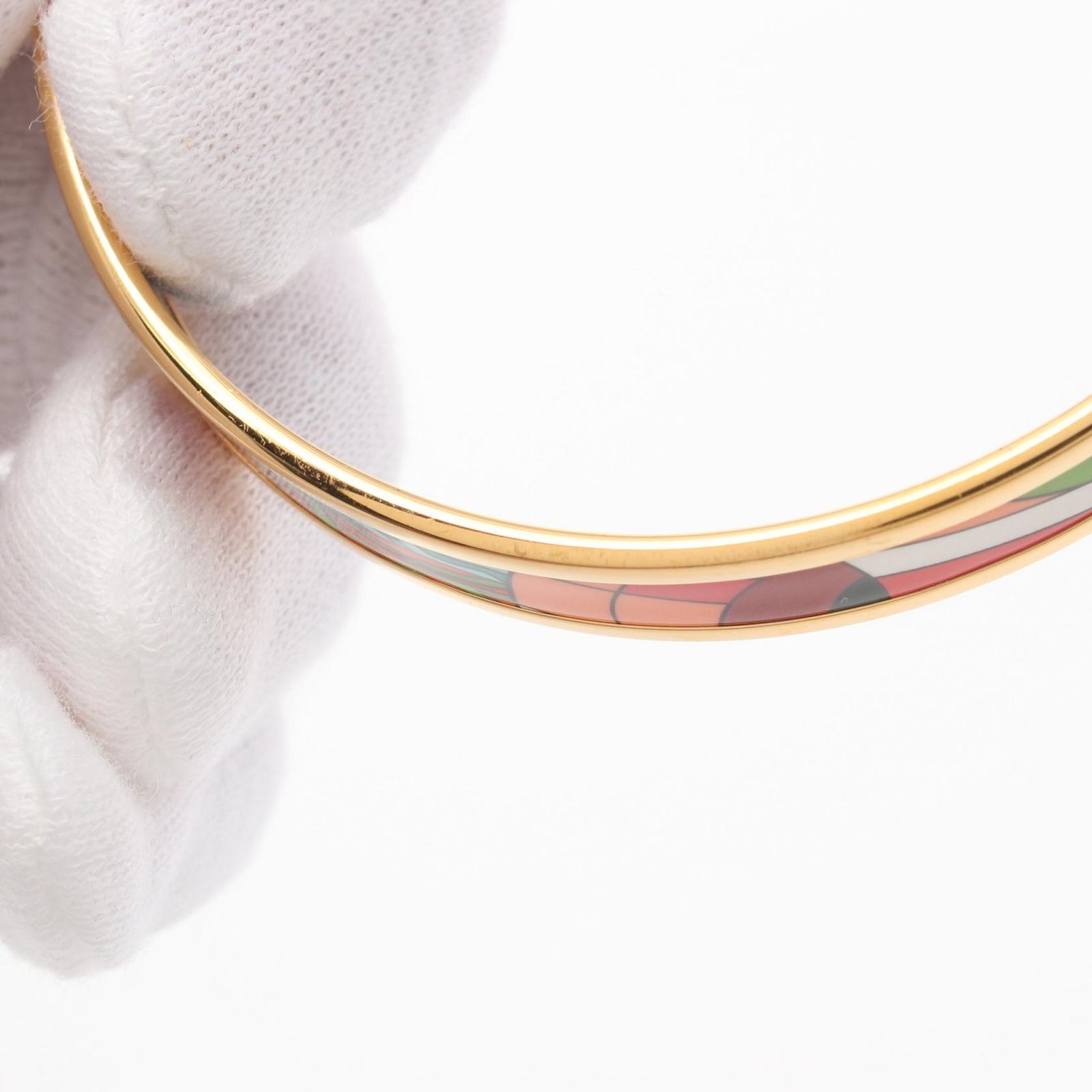 中古美品 HERMES エルメス ケリー バングル グリーン ゴールド GP