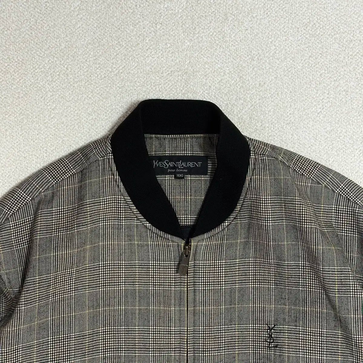 YVES SAINT LAURENT イヴサンローラン チェックブルゾン 80's~90's “YVES SAINT LAURENT” POUR HOMME GUNCLUB CHECK