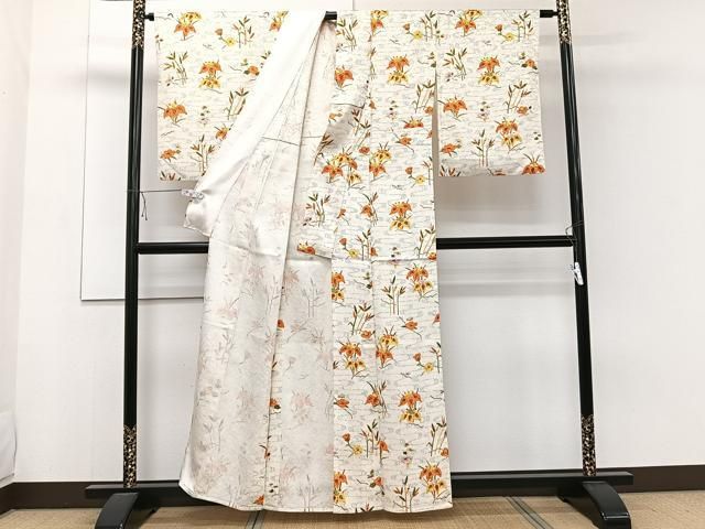 平和屋着物▽訪問着 単衣 鮫小紋柄 霞文 暈し染め