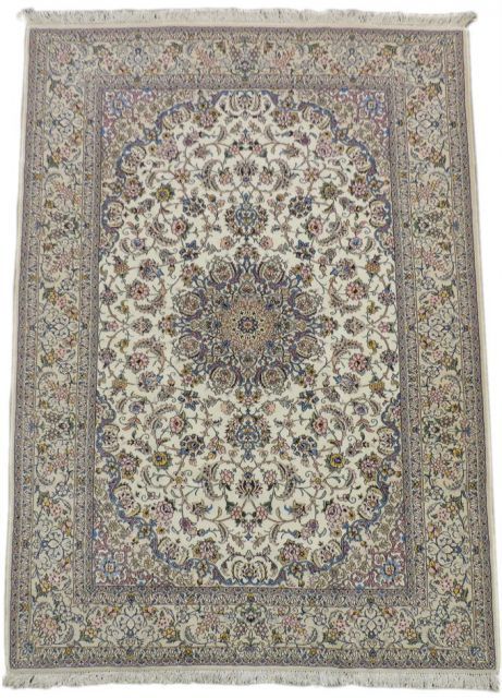 ペルシャ絨毯　ナイン産　手織りウール　人気なベージュ系 ペルシャ絨毯□手織りウール&シルク人気なベージュ系ナイン産ペルシア