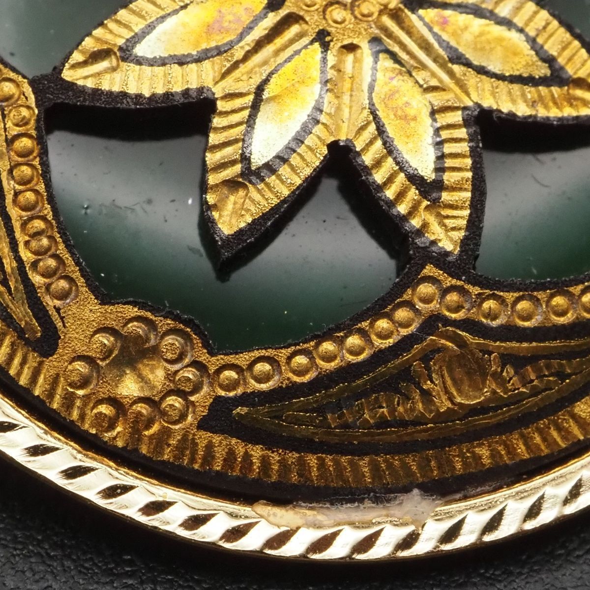 G182 金工 象嵌 ペンダント トップ 幾何学模様 ゴールド デザイン