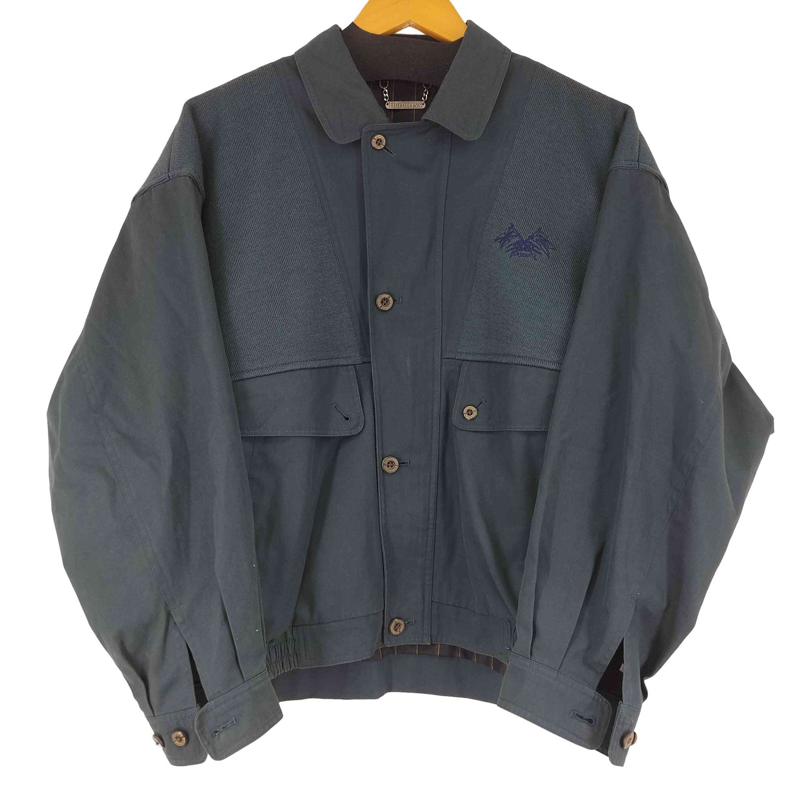 バーバリーズ BURBERRYS 90S ニット切替え スイングトップ ジャケット メンズ M