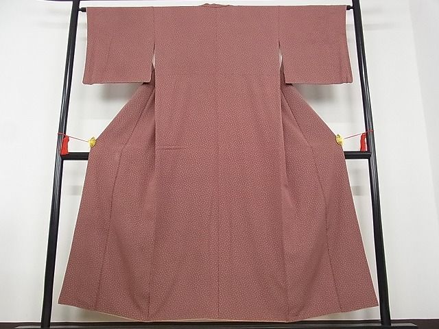 平和屋着物○上質な小紋 型染め 舞花文 正絹 逸品 未使用 AAAX0660zg