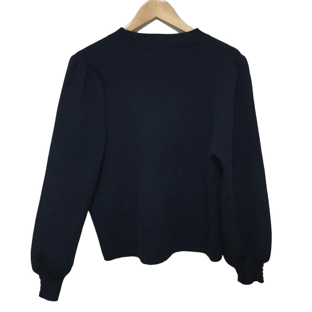 Rose Tiara ローズティアラ 長袖セーター サイズ50 XL レディース - ネイビー パール