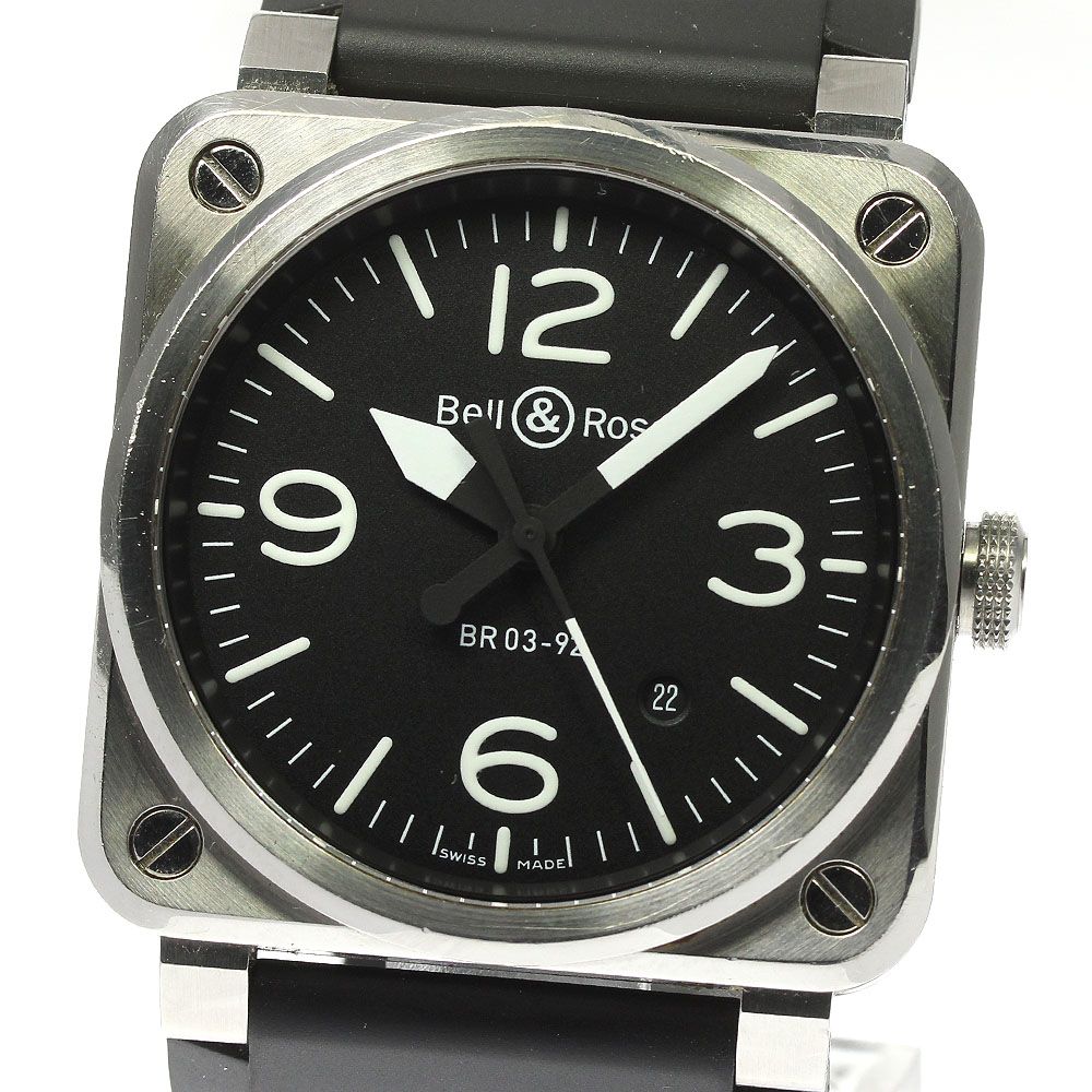 ベル＆ロス Bell＆Ross BR03-92/BR0392-BLC-ST/SRB デイト 自動巻き メンズ箱・保証書付き_812160 - メルカリ