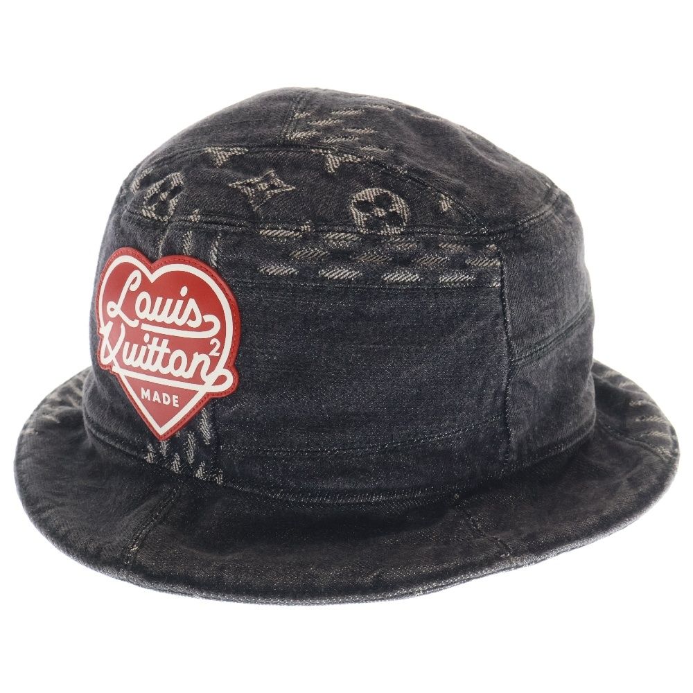 LOUIS VUITTON (ルイヴィトン) ×NIGO LV MADE ボネ・デニム パッチワークバケットハット ブラック MP3244