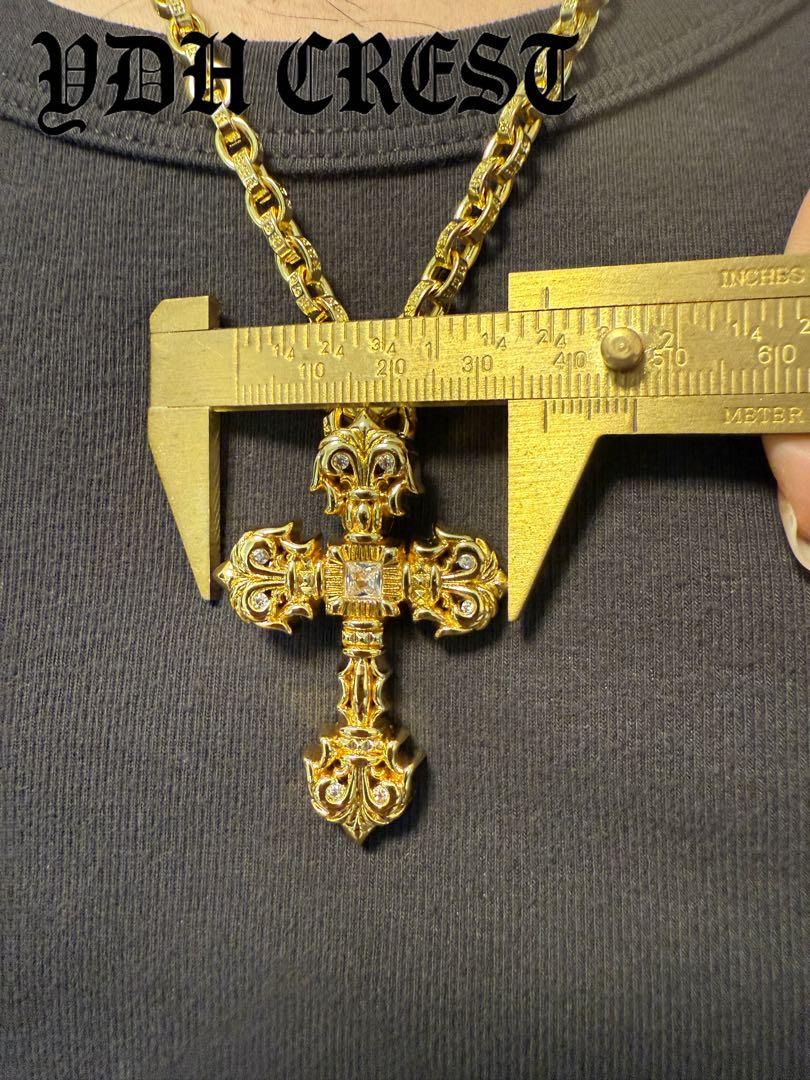  22 K金メッキS 925 チャクラ型クロス ストーン 刻印有り CKRGT ネックレス アクセサリー