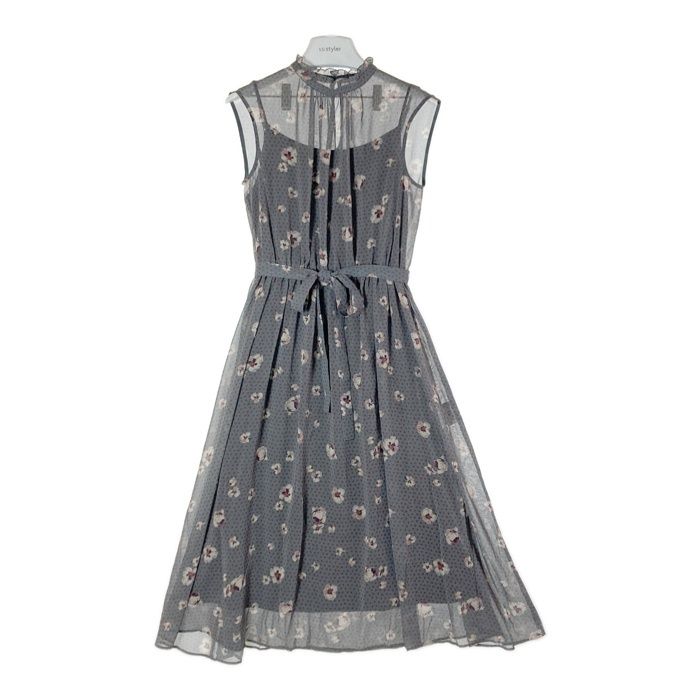 【ANAYI】アナイ　ノースリーブ ワンピース　グリーン 楽天市場】ANAYI アナイ リーフプリント タックワンピース