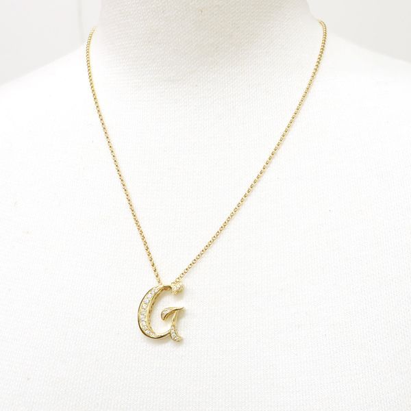 Mページ ゆきざき ALPHA イニシャル ｢G｣ ペンダントネックレス K18
