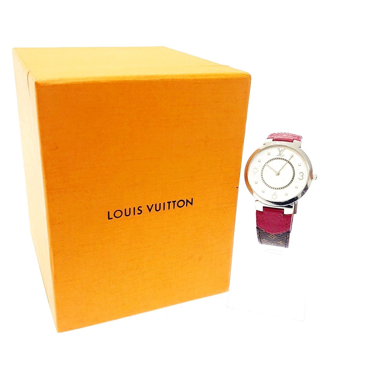 中古】【良品】 LOUIS VUITTON ルイ・ヴィトン Q1E01 タンブール スリムGM SS×革ベルト シルバー文字盤 QZ メンズ  146136 腕時計 - メルカリ