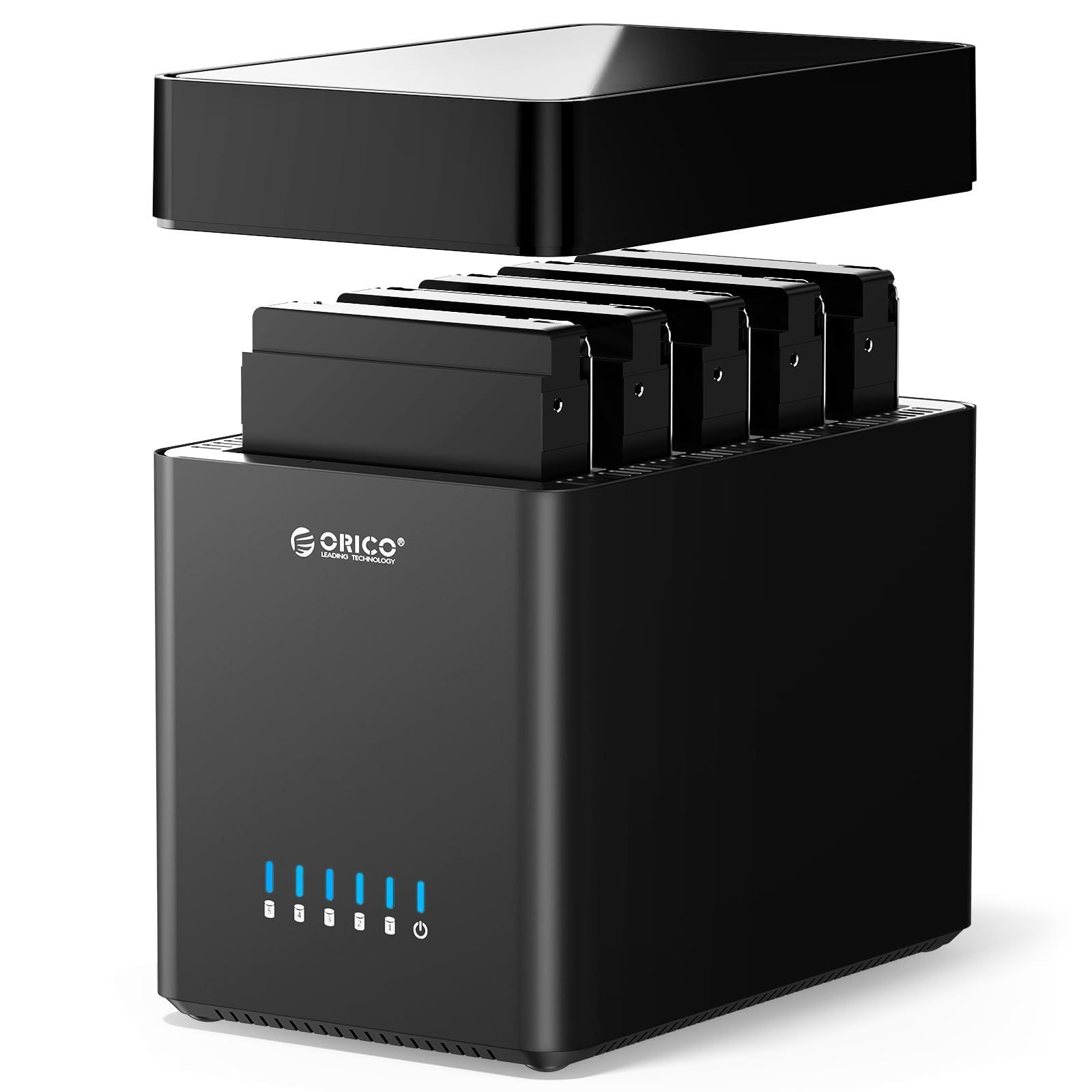 磁気吸着デザイン 18TB*5台対応 SATA3.0 ハードディスクケース 5ベイ 5ベイ ドライブケース アダプター付 USB3.0接続 ABS素材 HDDケース 工具不要 扇風機あり 3.5インチ 自動睡眠 ORICO DS500U3 HDD含