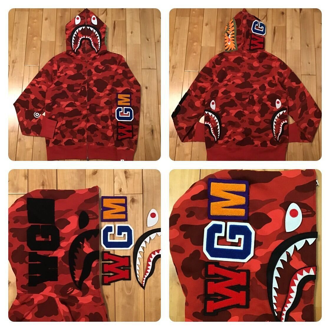 DETACHABLE シャーク パーカー Mサイズ shark full zip hoodie a bathing ape bape red camo  エイプ ベイプ アベイシングエイプ 迷彩 - メルカリ