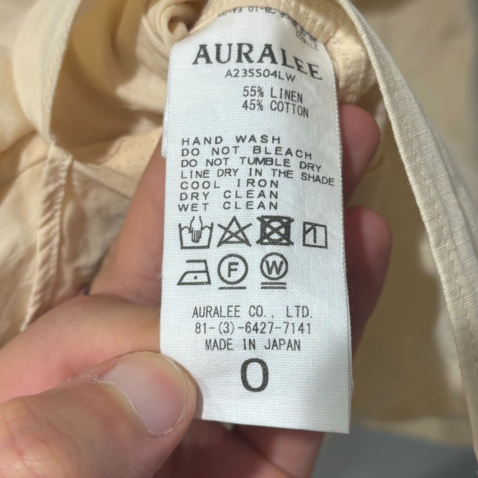 定価66,000円　オーラリー AURALEE オーラリー スキッパーシャツ size0【表参道t】 - メルカリ