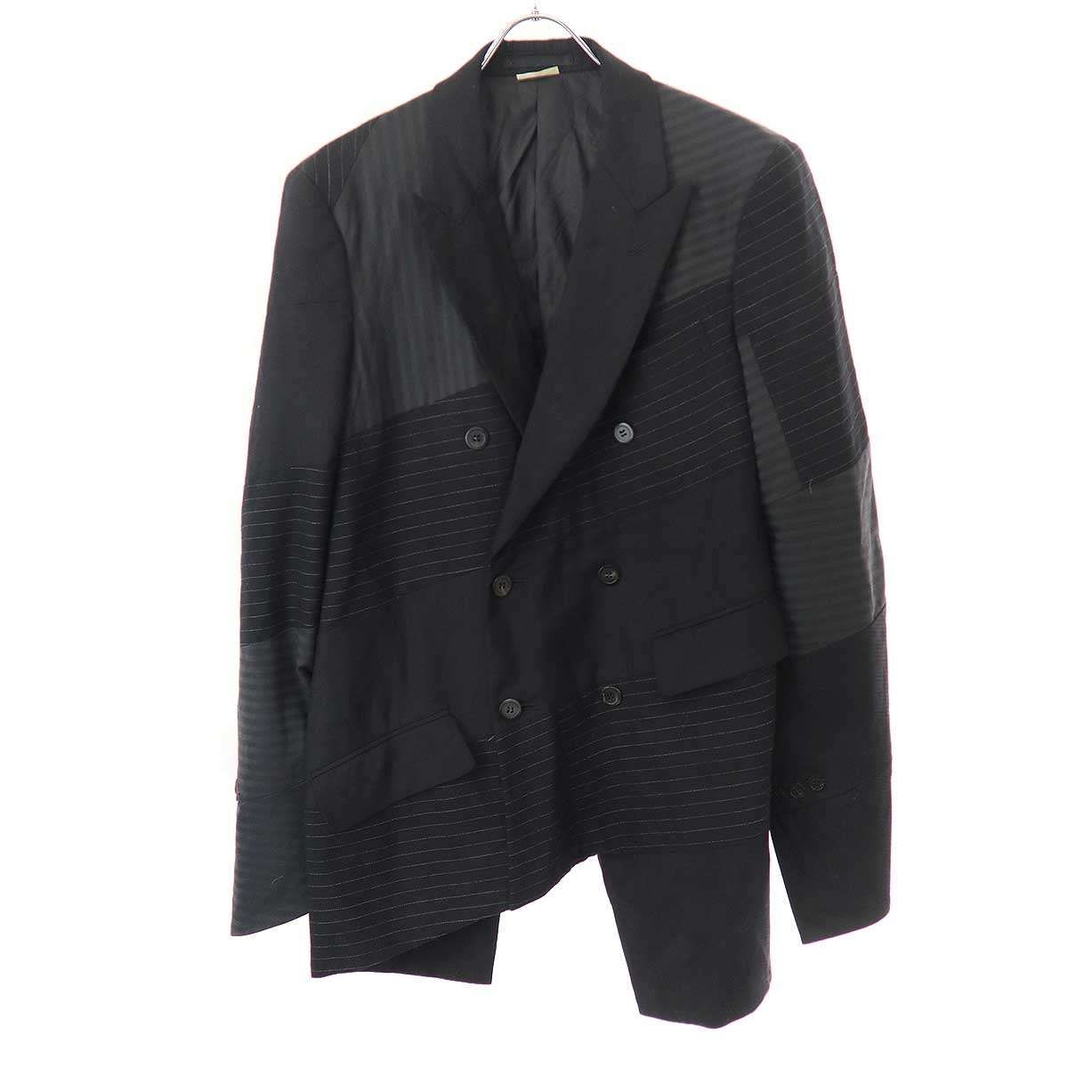 COMME des GARCONS HOMME PLUS コム デギャルソンオムプリュス 15AW the Power of Ceremony 螺旋パッチワーク テーラードジャケット PP-J063 ブラック M